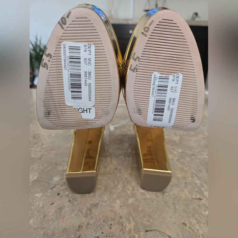 Antonio Melani x Nat Note Pia Mirror Metallic Platform Pumps. Gold  (Size 5.5) - Picture 9 of 14